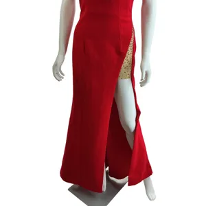 Sherri‎ Hill Red Strapless High Slit Rhinestone Mesh Formal Gown Dress Size 6 thumbnail 11
