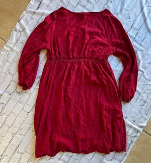 Dress Loose Flowy Pink Long Sleeve Size XL Artsy Motherhood thumbnail 12