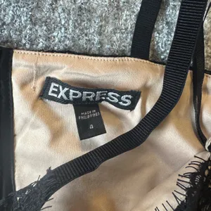 Express Black and Cream Lace Detail Top thumbnail 4