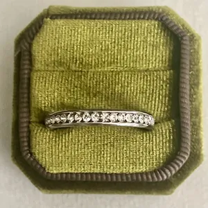 Cubic Zirconia Diamond Channel Set Band Ring White Gold Plated Band Size 14 thumbnail 1