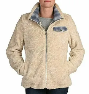 [Pendleton] Cream Full Zip Flannel Flap Pocket Fleece Sherpa Jacket Size Small S thumbnail 12
