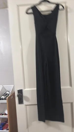 Black Ribbed Jumpsuit Size XS thumbnail 4