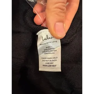 Lulus Black Ribbed Knit Button Front Pleated Skirt‎ Dress Size M thumbnail 13