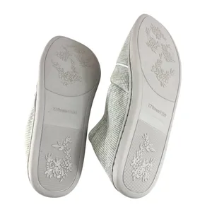 Womens Slippers Clogs Fabric Ribbed Slip On Gray Size 10 thumbnail 4