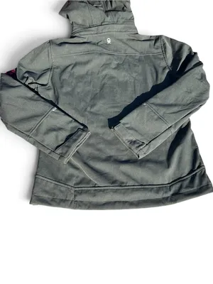 Little Donkey Andy Women’s Hooded Softshell Jacket Gray Solid Logo Sz S thumbnail 12