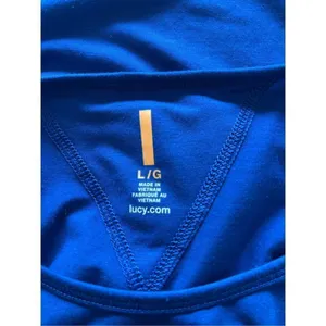 Lucy Blue Athletic T Shirt Short Sleeve Workout Top Women’s Size L thumbnail 2