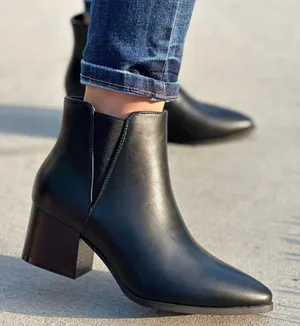 Libby Story Black Chunky Wooden Ankle Bootie thumbnail 1
