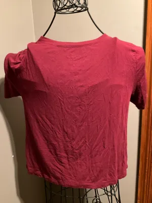 Hollister Red Cropped Short-Sleeve Easy Tee Sz. XS thumbnail 3