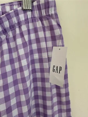 Gap Body Purple Gingham Plaid Poplin Cotton Pajama Pants Size Medium NWT thumbnail 6