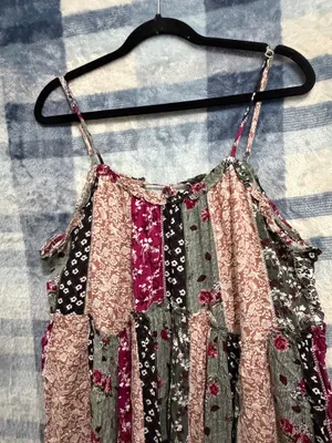 Loveriche Floral Patchwork Tiered Slip Dress 1X Multiple thumbnail 3