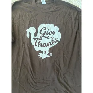 Girlie Girl Original Give Thanks Turkey‎ Brown Long Sleeve Shirt Thanksgiving XL thumbnail 2