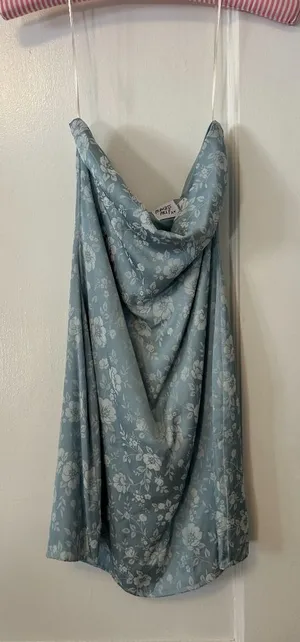 Princess Polly Ramie Strapless Mini Dress Blue thumbnail 1