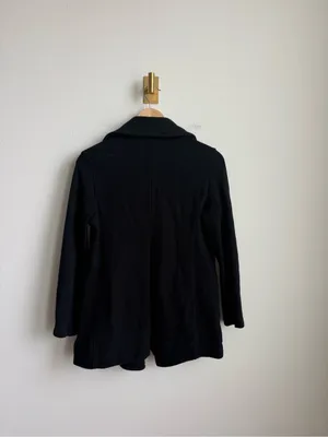 James Perse Women's Black Cotton Peacoat Double Breasted Jacket Size 3 Large thumbnail 7