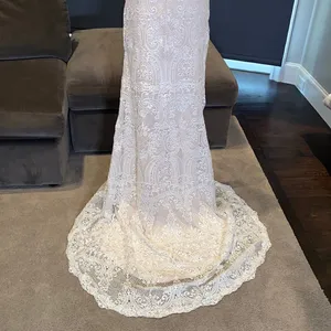 Women’s Bohemian Wedding Dress with Nude Lining Zip Up Back Size 2 NWT thumbnail 8