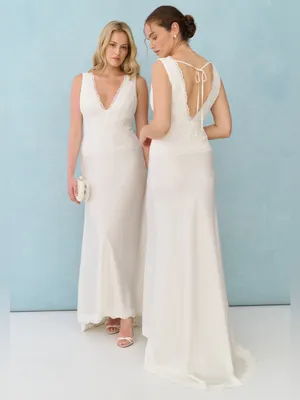 NWT Anna Dress Few Moda Little White Looks size 4 ivory lace maxi gown bride thumbnail 7