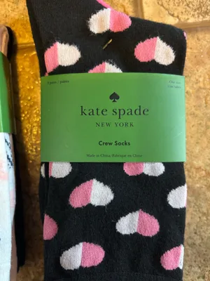 NWT *Bundle of 6 pairs* kate ♠️ spade New York crew socks OS thumbnail 3
