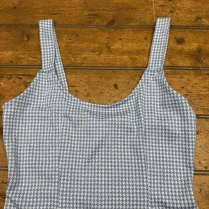 Forever 21 Light Blue Houndstooth Mini Dress Sleeveless Scoop Neck‎ Size S thumbnail 2