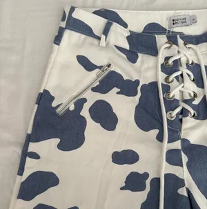 Beginning Boutique Tiger Lace Up Pants Cow Print thumbnail 4