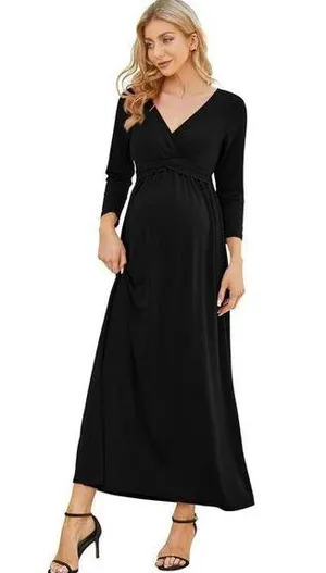 NEW Coolmee Maternity Dress V-Neck M 3/4 Sleeve M thumbnail 1