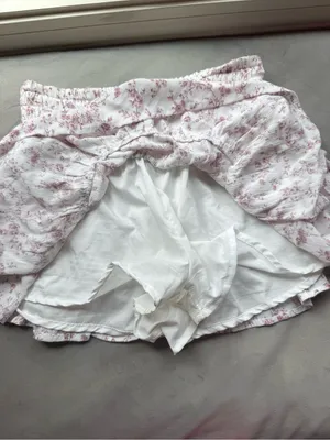 Altar'd State Pink Floral Ruffle mini skirt thumbnail 3