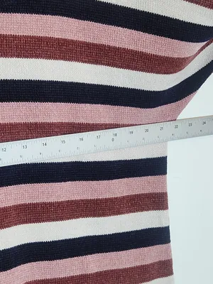 Chenault Pink and Navy Striped Chenille Pullover Size Large thumbnail 5