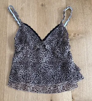 Motel Cami Top Frill Leopard Print Melinda Size XXS Brown Black thumbnail 1