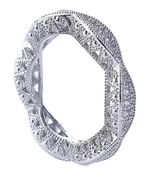 NEW 1 Ct Pretty Pave Simulated‎ Diamond Eternity Wedding Band Ring, Size 10 thumbnail 1