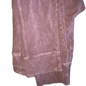 PINK by Victoria secret acid washed cotton campus drawstring yoga pants Sz Lg thumbnail 4