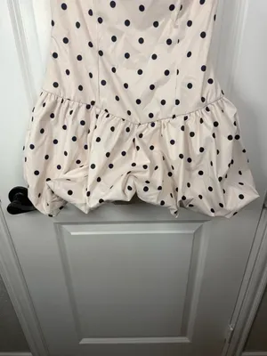 White Fox The Moment I Met You Mini Dress Cream Black Polka Dot XS thumbnail 6