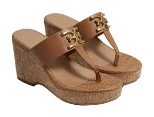 Sam Edelman Yardlie Cuoio Brown Wedge Heel Leather Strap‎ Slip On Sandal Size 11 thumbnail 1