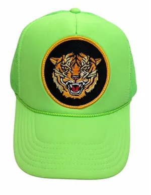 Aviator Nation Dreamland Tiger‎ Vintage Trucker Hat Neon Green thumbnail 1