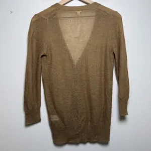NEW J.‎ Crew Women Preppy Academia Wool Mohair Cardigan Sweater Brown Light thumbnail 4