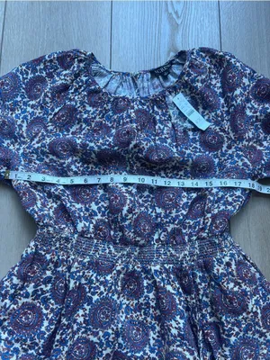 J. Crew NWT Palermo Linen Smocked Waist Bouquet Floral Purple Printed Medium thumbnail 13