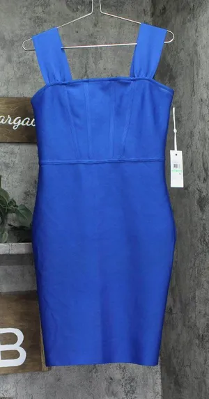 Siena Womens Square-Neck Sleeveless Dress SASR1056 Sapphire Blue 8 thumbnail 1