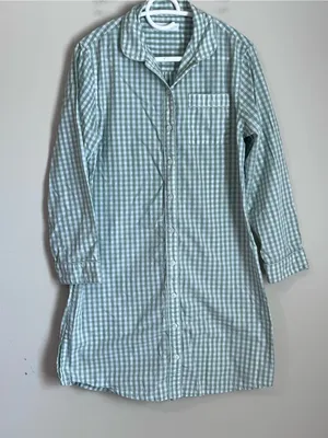 Lake Pajama Shirt Dress Gingham‎ Cotton Nightdress Womens XS thumbnail 1