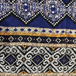 Sweet Wanderer Geometric Blue and Gold Blouse Tank thumbnail 3