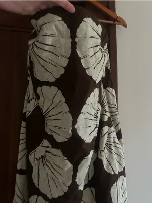 Abercrombie & Fitch Scarlett Linen Strapless Dress Skort Shell Print NWT Large thumbnail 5