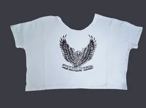 Billabong White Crop Top with Black Eagle Graphic thumbnail 1