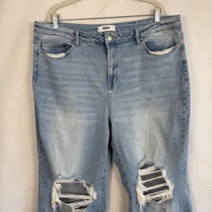Mica Los Angeles Jeans 90's Vintage Crop Flare LightWash Distressed HighRise 20‎ thumbnail 5