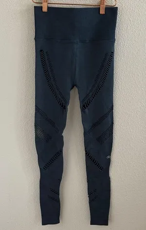 ALO Yoga Radiance High Waist Seamless Legging Blue Small thumbnail 1