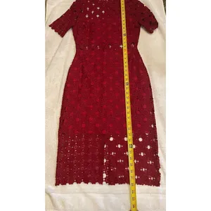 Lulus Burgundy Crochet Laced Bodycon Midi Dress Size S/ Party/ Cocktail/Formal thumbnail 12