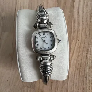 Chico’s Ladies Watch Stainless Hinged Cuff Bracelet Square Pearl Dial thumbnail 1
