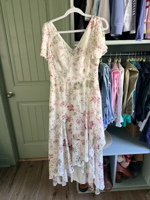 Lulus Lovestruck White Floral Print High-Low Midi Dress thumbnail 2