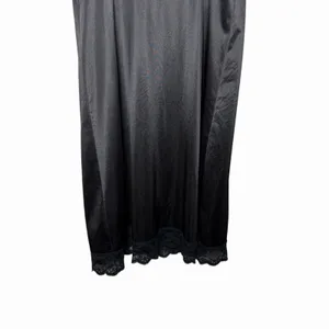 Y2K Women's Black Lace Satin Slip Dress XS-S Coquette Boudoir Nightgown Romantic thumbnail 6