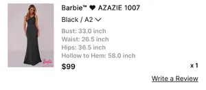 Azazie Barbie Black Mermaid Pleated Stretch Satin Dress thumbnail 6