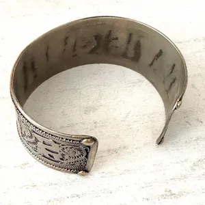 Vintage Tibetan Buddhist Om Mani Padme Hum Mantra Cuff Bracelet thumbnail 5