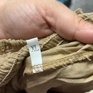 Wide Leg Linen Pants Tan Size XL thumbnail 3
