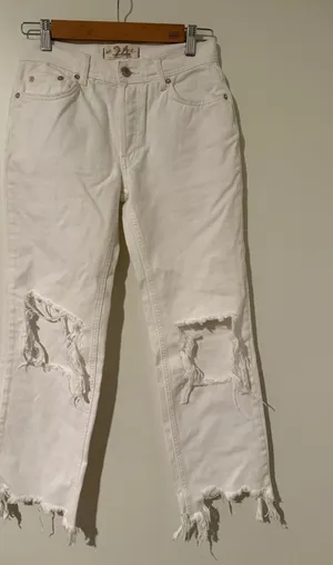 Free People Ripped White Jeans 24 thumbnail 1