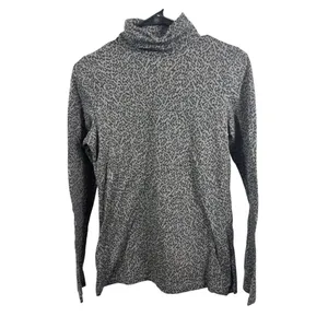 Merona Women's Grey & Black Turtle Neck Long Sleeve Top thumbnail 2