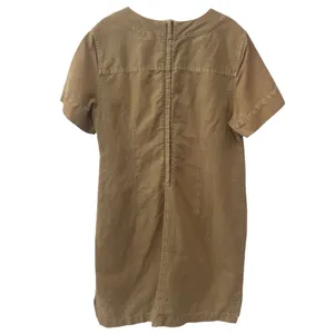 J. Crew‎ Lace up V-Neck Canvas Short Sleeve Khaki Midi Dress Safari Summer 10 thumbnail 6